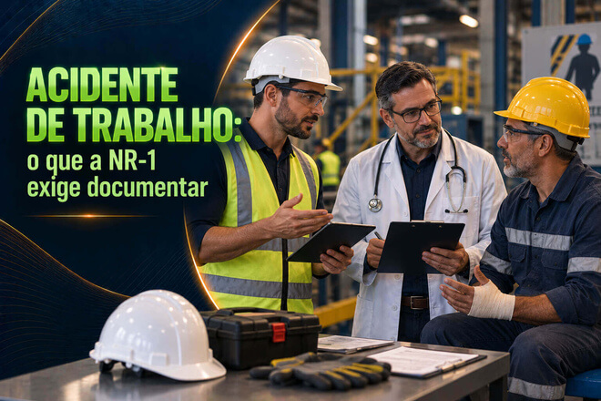 Acidente de trabalho: o que a NR-1 exige documentar